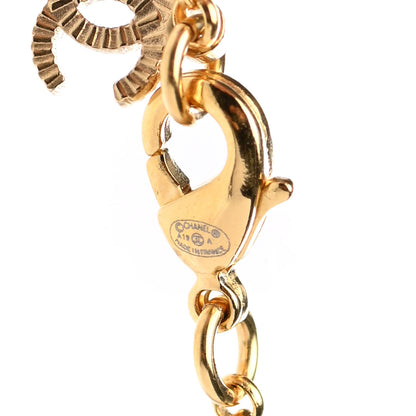 Chanel Metal Resin Crystal Scarab CC Pendant Necklace Gold Black 6 of 7