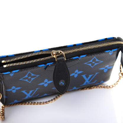 Louis Vuitton Colored Monogram Mini Pochette Accessories Blue Black 9 of 10