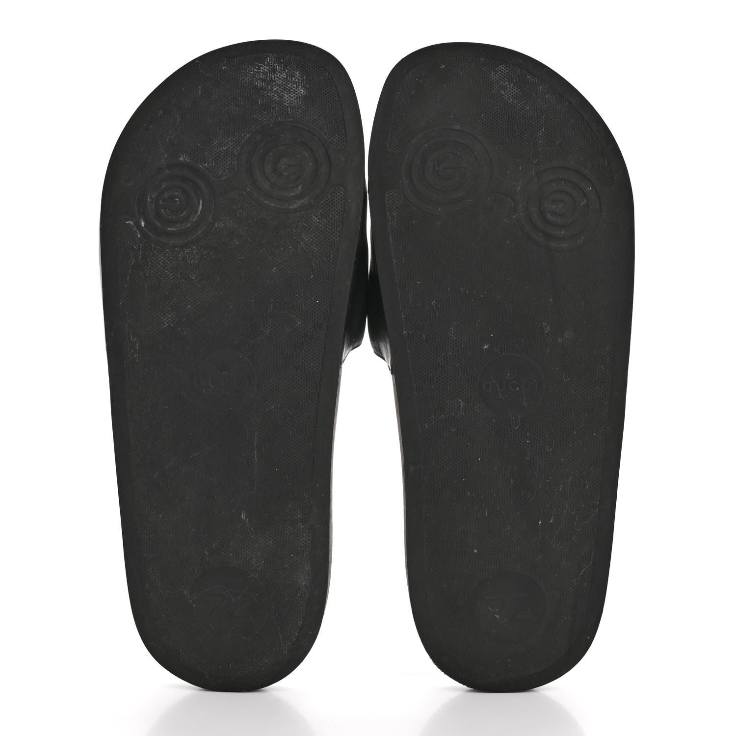 Gucci Nappa Miro Soft Calfskin Womens Interlocking G Slide Sandals 37 Black White 6 of 12