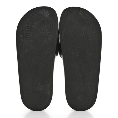 Gucci Nappa Miro Soft Calfskin Womens Interlocking G Slide Sandals 37 Black White 6 of 12