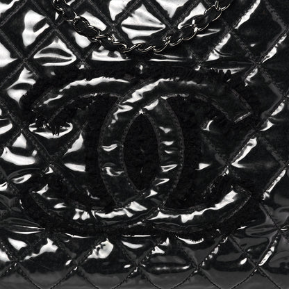 Chanel Vinyl Quilted Large Funny Tweed Tote Black 8 of 15