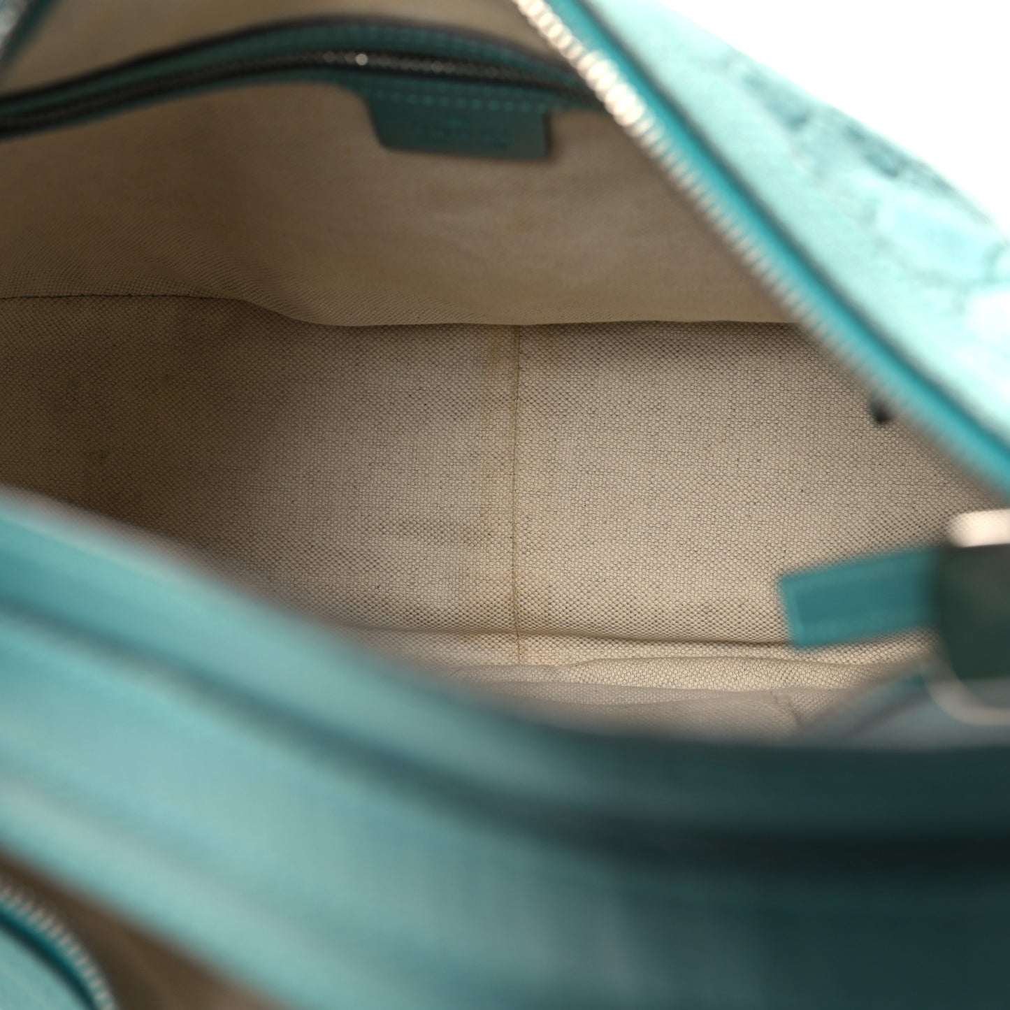 Metallic Guccissima Medium GG Twins Hobo Teal