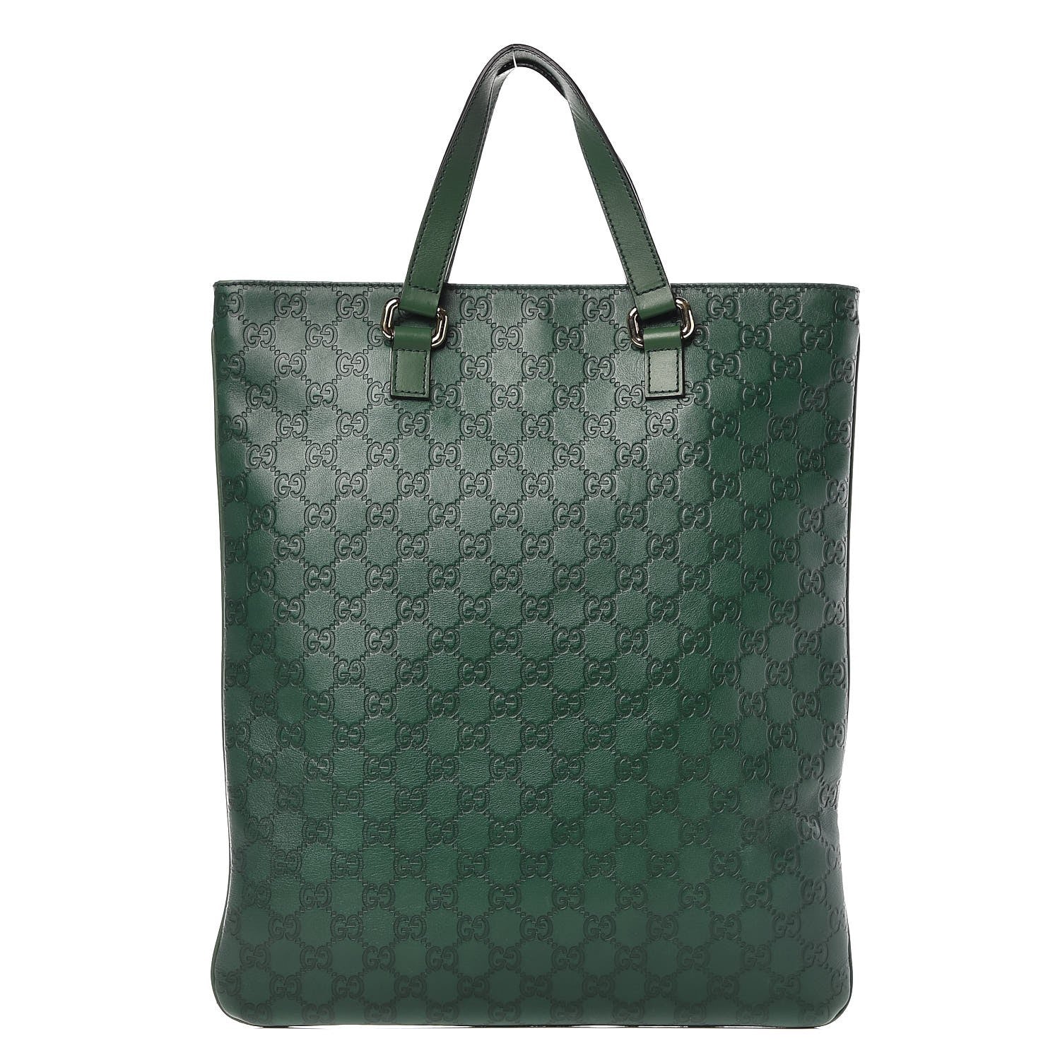 Gucci Guccissima Flat Vertical Tote Green 1 of 9