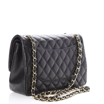 Chanel Lambskin Quilted Jumbo Double Flap Black 4 of 9