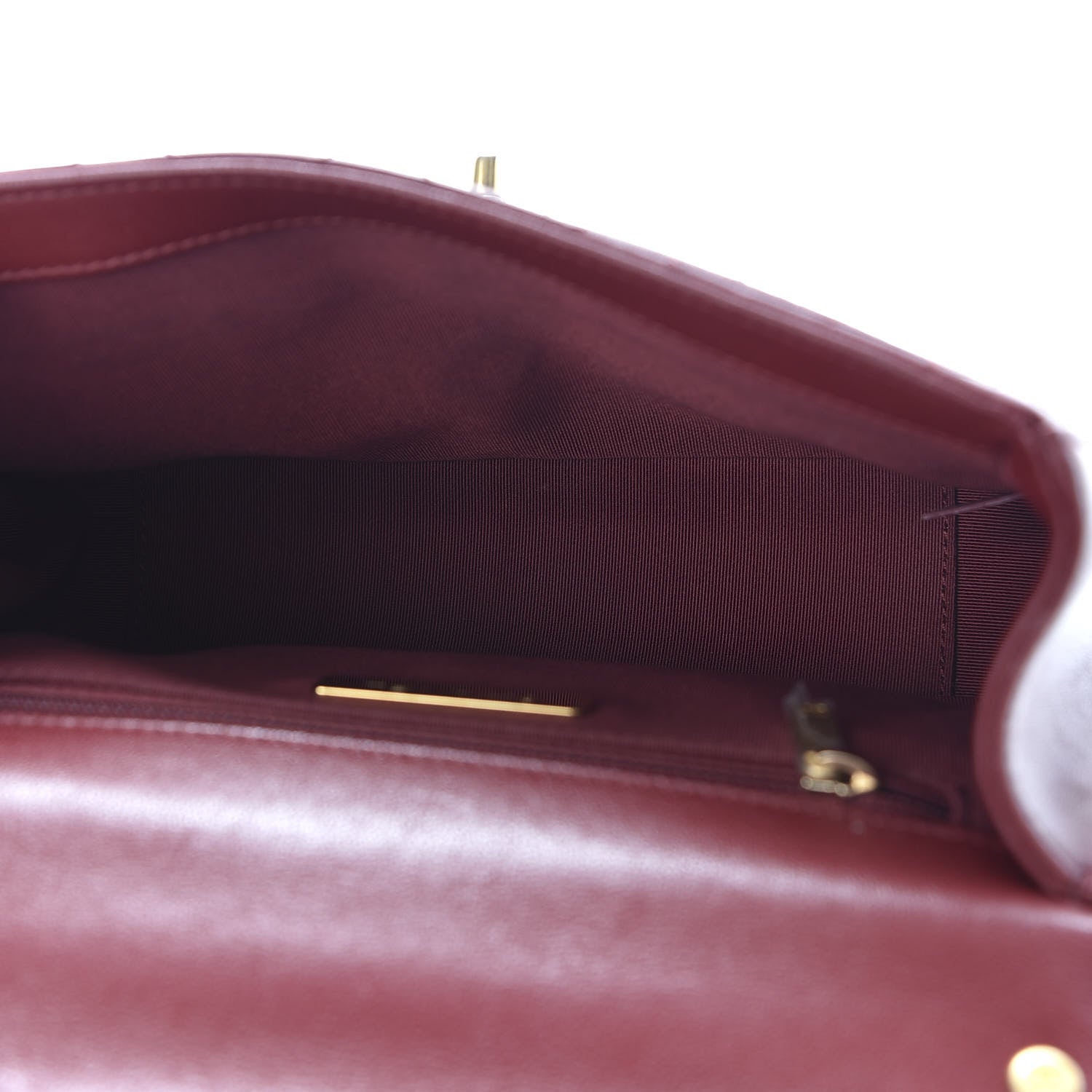 Chanel Lambskin Quilted Chain Infinity Top Handle Flap Burgundy 4 of 8