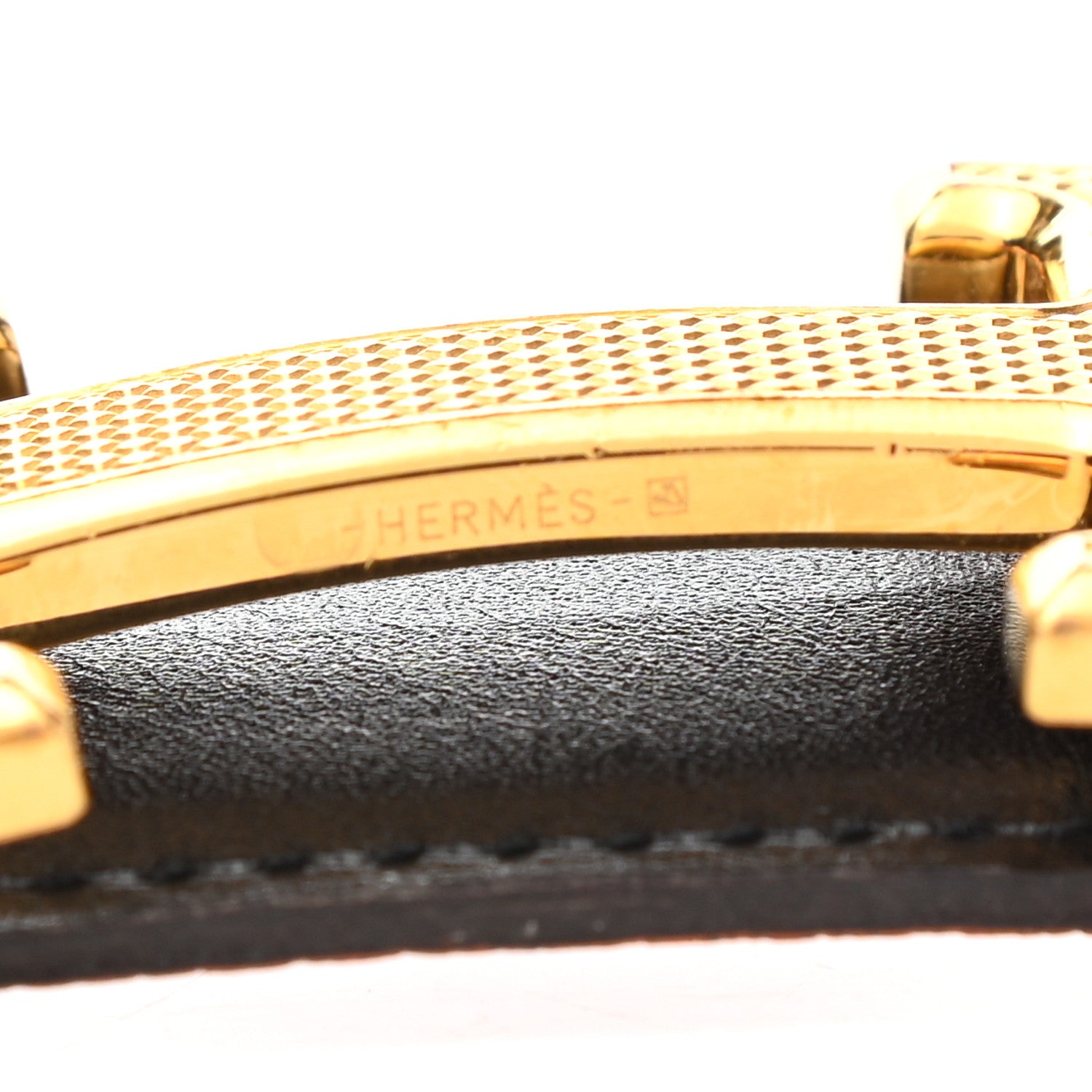 Hermes Box Togo 32mm Guilloche H Belt 90 Black Orange 6 of 7