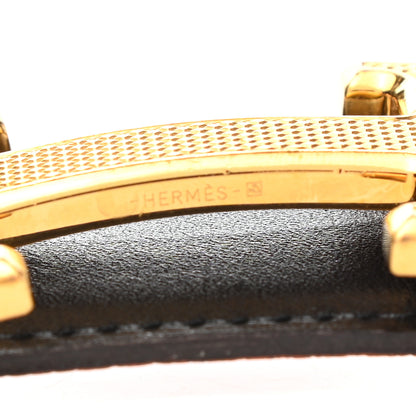 Hermes Box Togo 32mm Guilloche H Belt 90 Black Orange 6 of 7