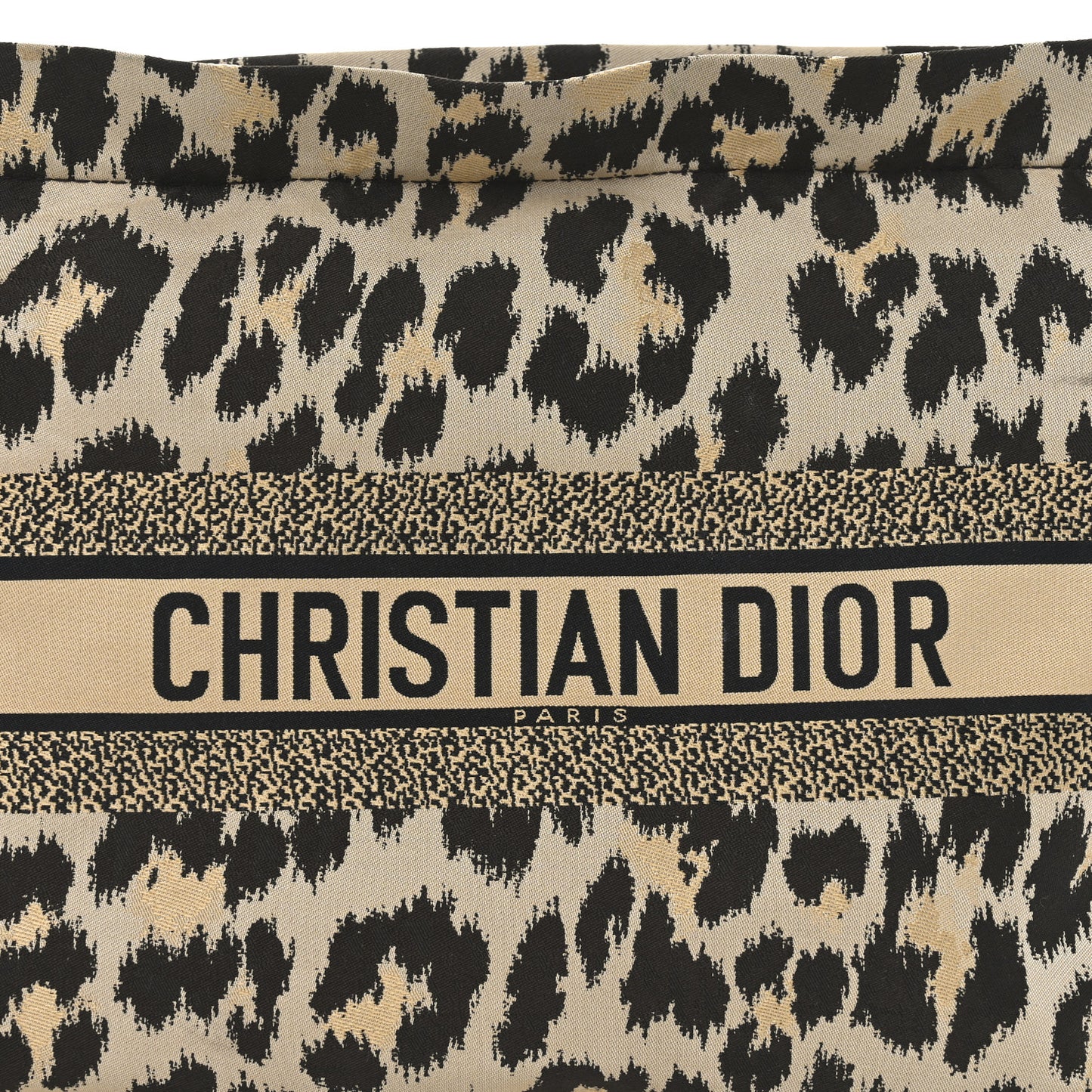 Canvas Embroidered Mizza Diortravel Zipped Pouch Beige Black