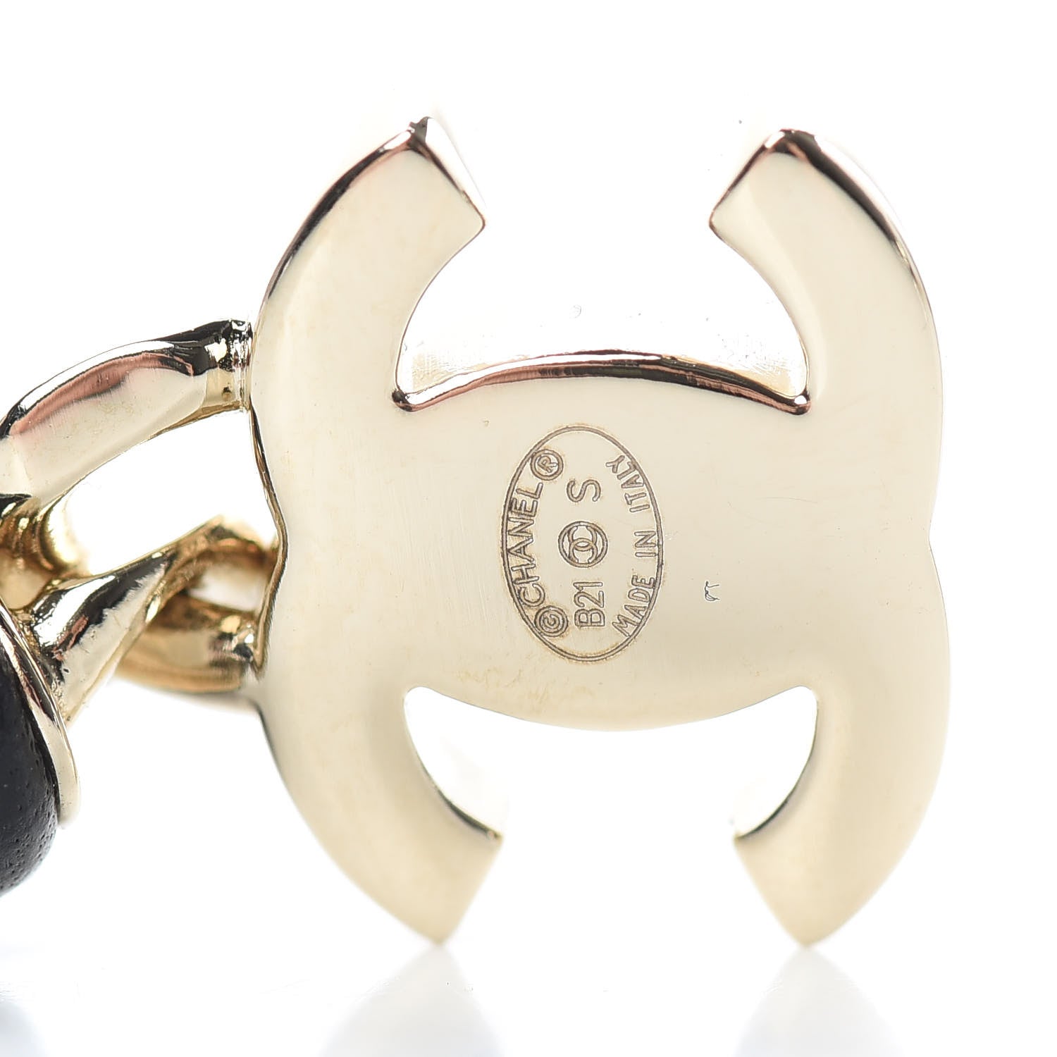 Chanel Lambskin CC Turnlock Drop Earrings Gold Black 4 of 6