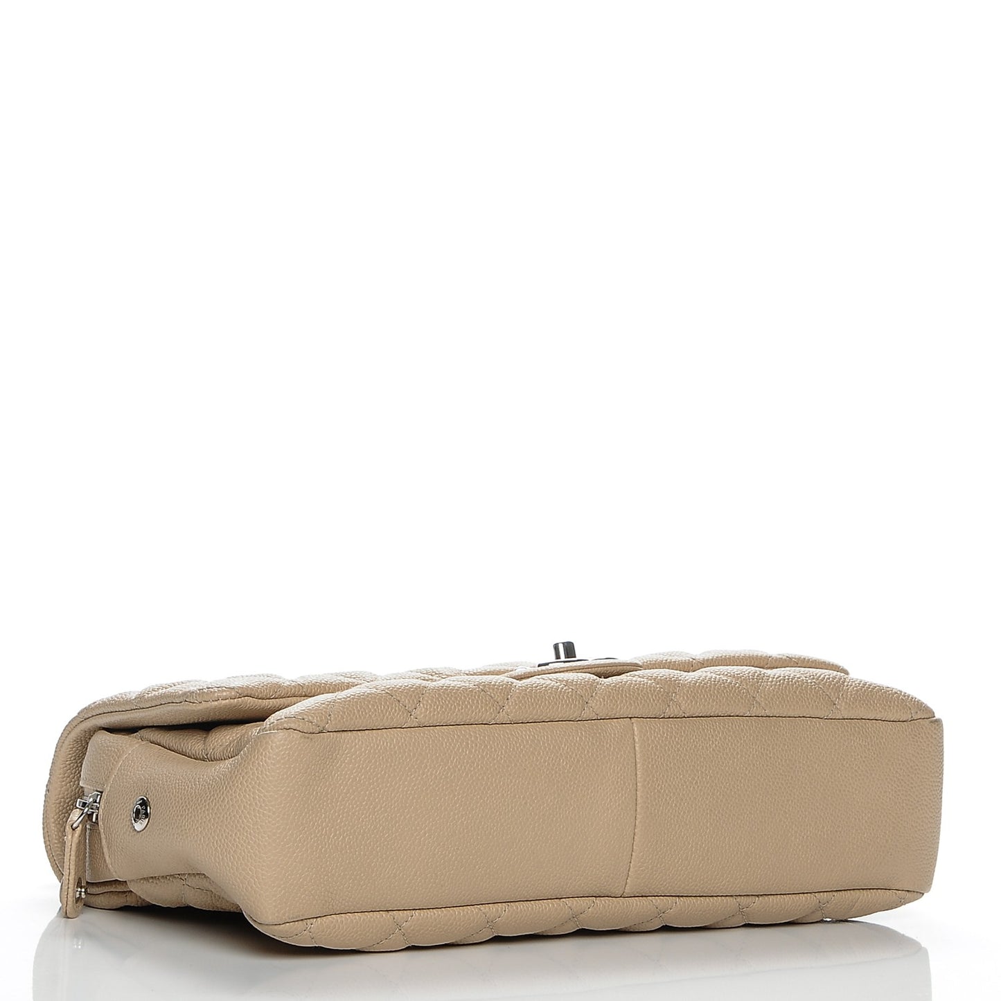 Caviar Quilted Jumbo Easy Flap Beige