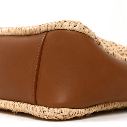 Saint Laurent Raffia Calfskin Le 5 A 7 Baby Hobo Natural Brick 10 of 10