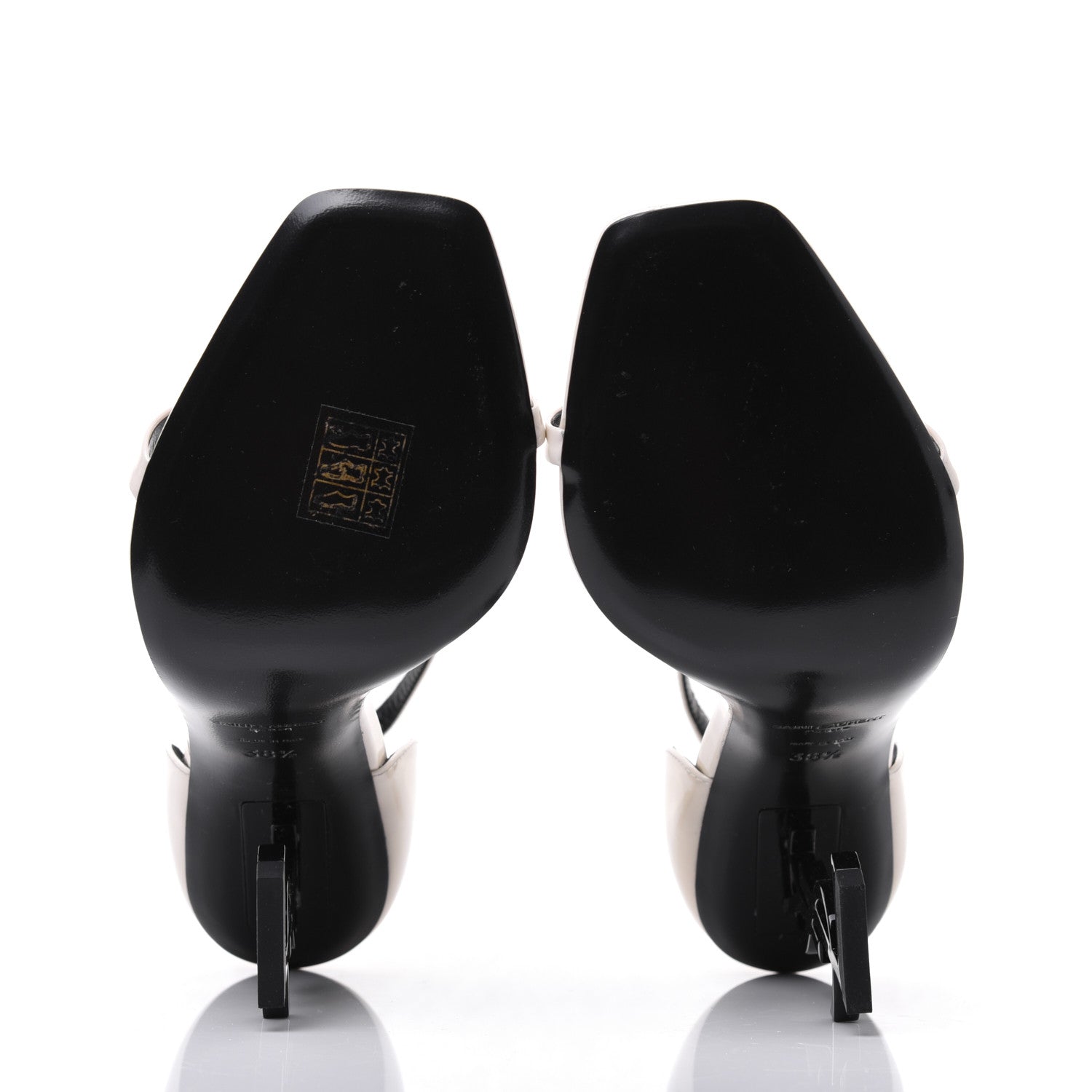 Saint Laurent Patent Calfskin 110 Opyum Sandals 38.5 Neutro 5 of 16