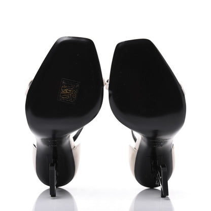 Saint Laurent Patent Calfskin 110 Opyum Sandals 38.5 Neutro 5 of 16