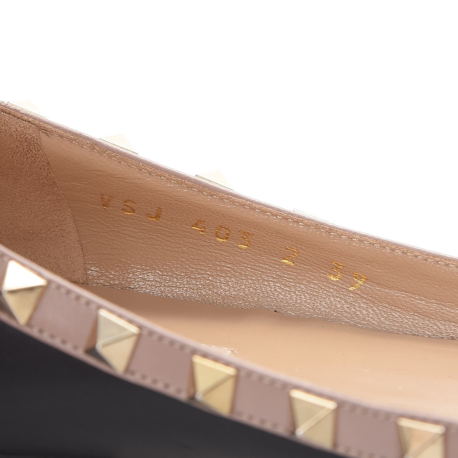 Valentino Garavani Calfskin Nappa Rockstud Flats 39 Black Poudre 10 of 12