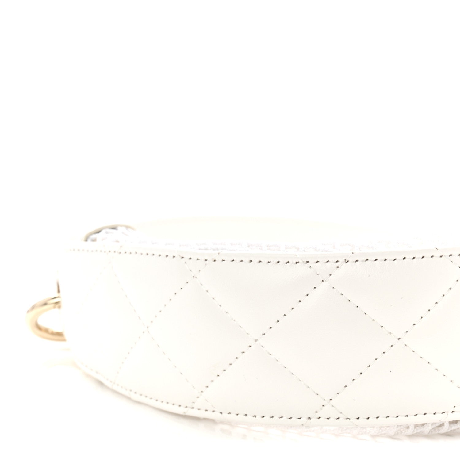 Chanel Mesh Shiny Lambskin Chain Hobo White 10 of 11