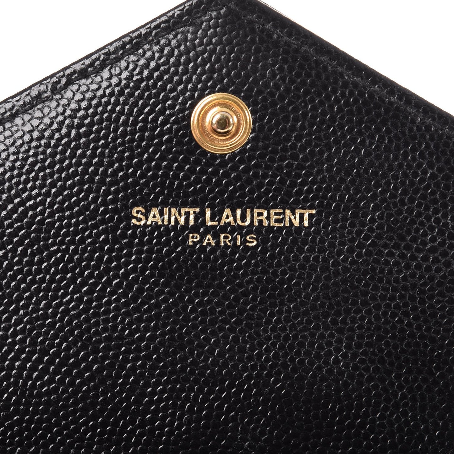 Grain De Poudre Matelasse Chevron Small Monogram Envelope Wallet Black