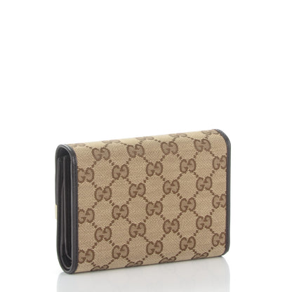 Gucci Monogram Compact Trademark Wallet Dark Brown 3 of 7