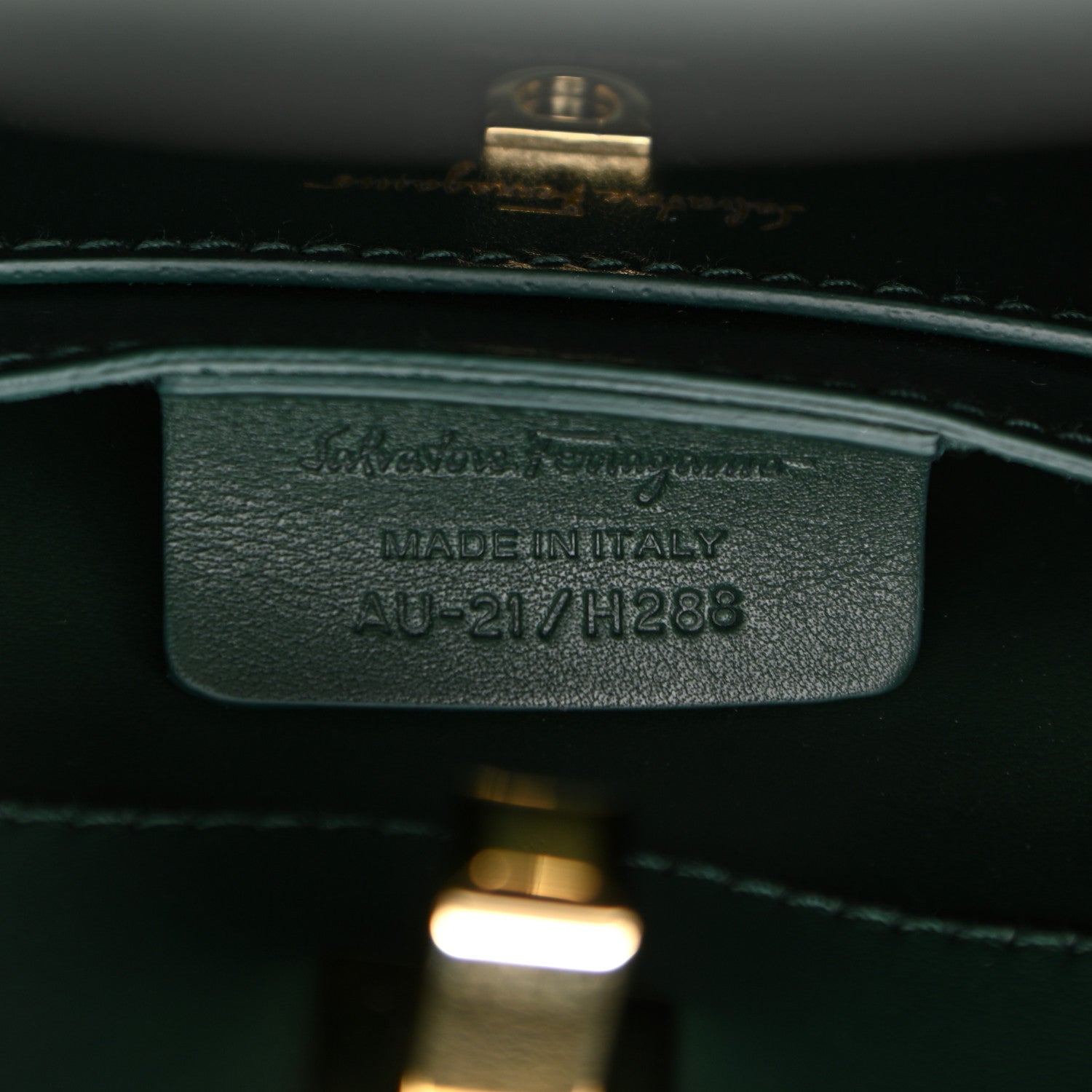 Salvatore Ferragamo Calfskin Small Studio Box Bag Dark Green 7 of 9