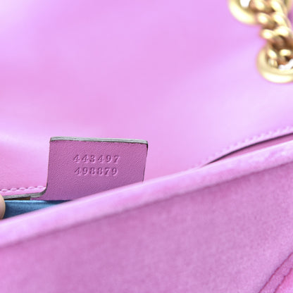 Gucci Velvet Matelasse Marquise Crystals Embroidered Small GG Marmont Shoulder Bag Malva 9 of 10