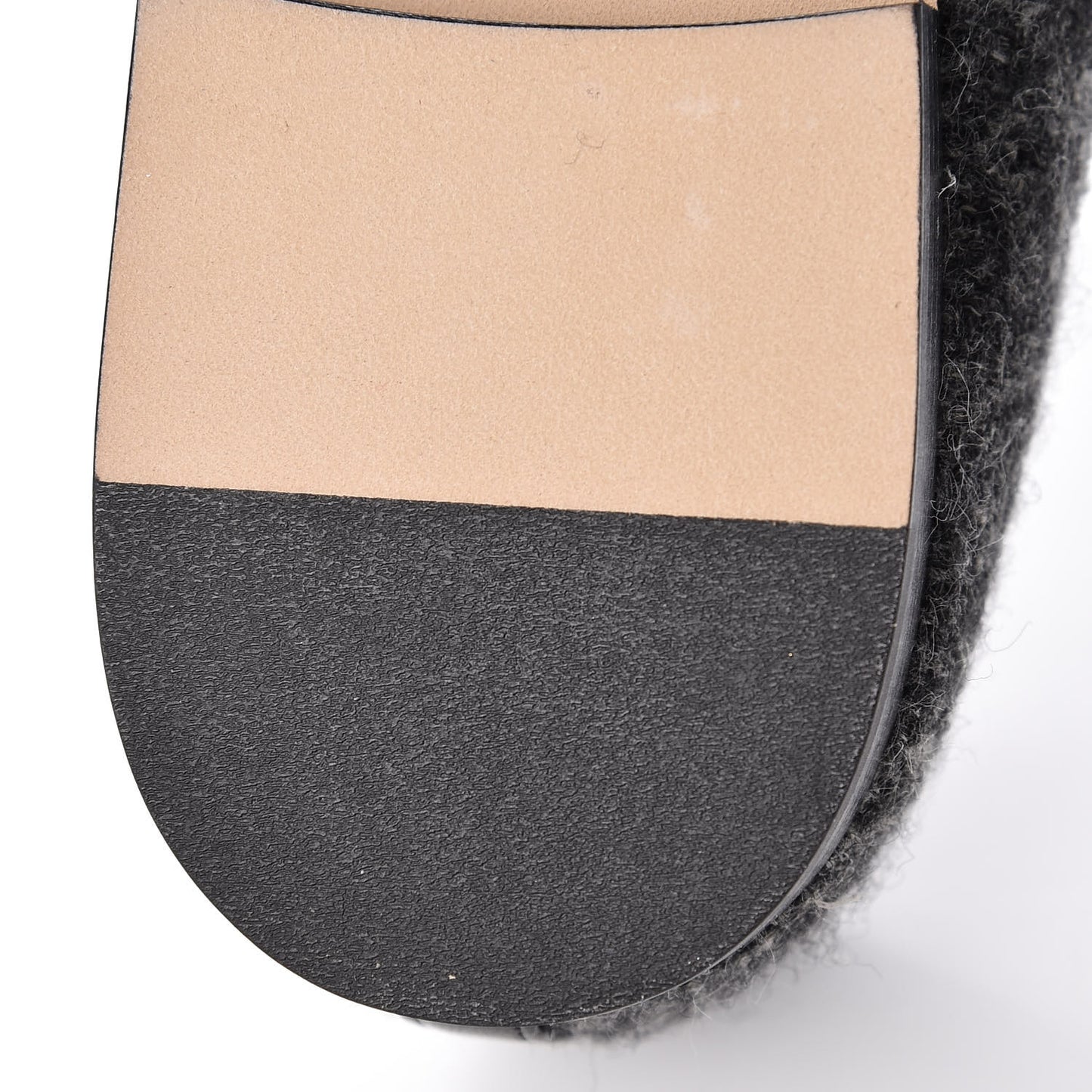 Tweed Grosgrain Cap Toe Ballerina Flats 37.5 Dark Grey Black