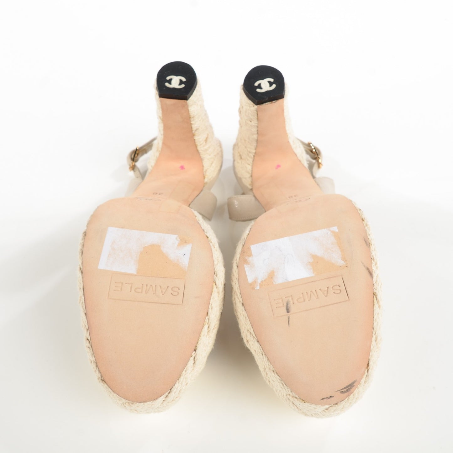Glazed Lambskin Cap Toe Sling Back Pumps 38 Light Grey
