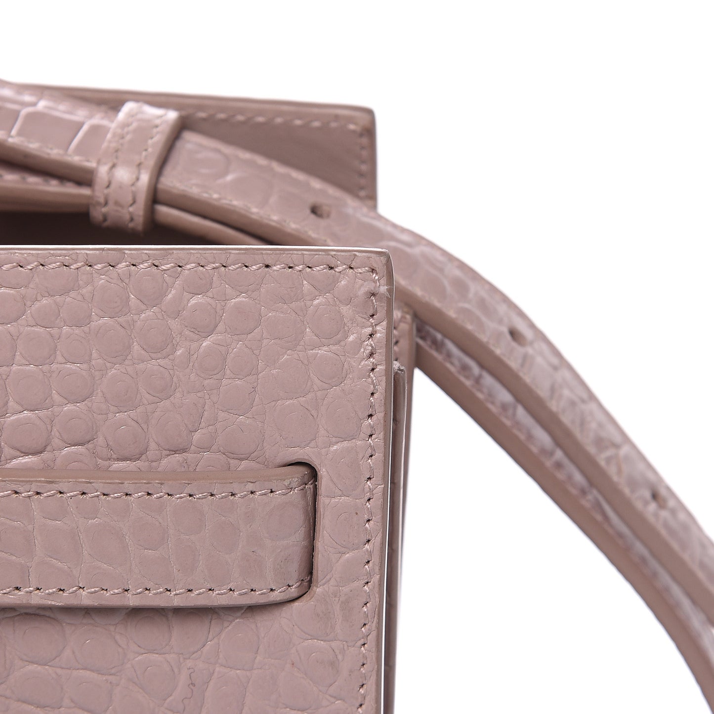 Calfskin Crocodile Embossed Baby Sac De Jour Rose Antic
