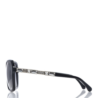 Chanel Crystal Baguette Polarized Square Sunglasses 5308-B Black 3 of 8