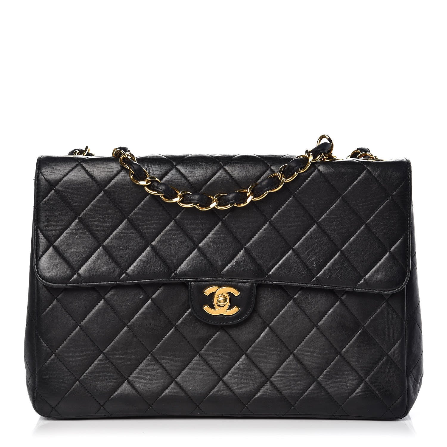 Chanel Lambskin Quilted Jumbo Single Flap Black 1 of 18