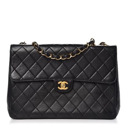 Chanel Lambskin Quilted Jumbo Single Flap Black 1 of 18