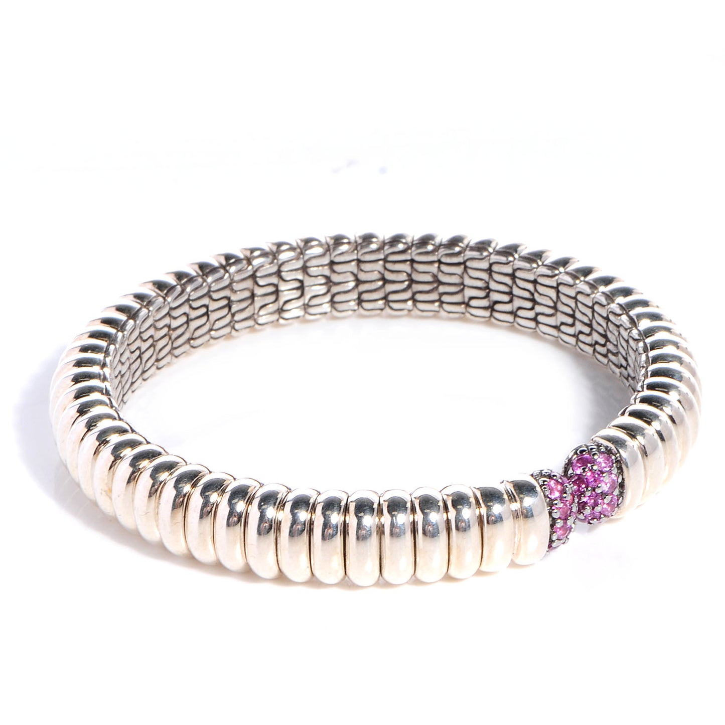 Sterling Silver Pink Sapphire Cuff