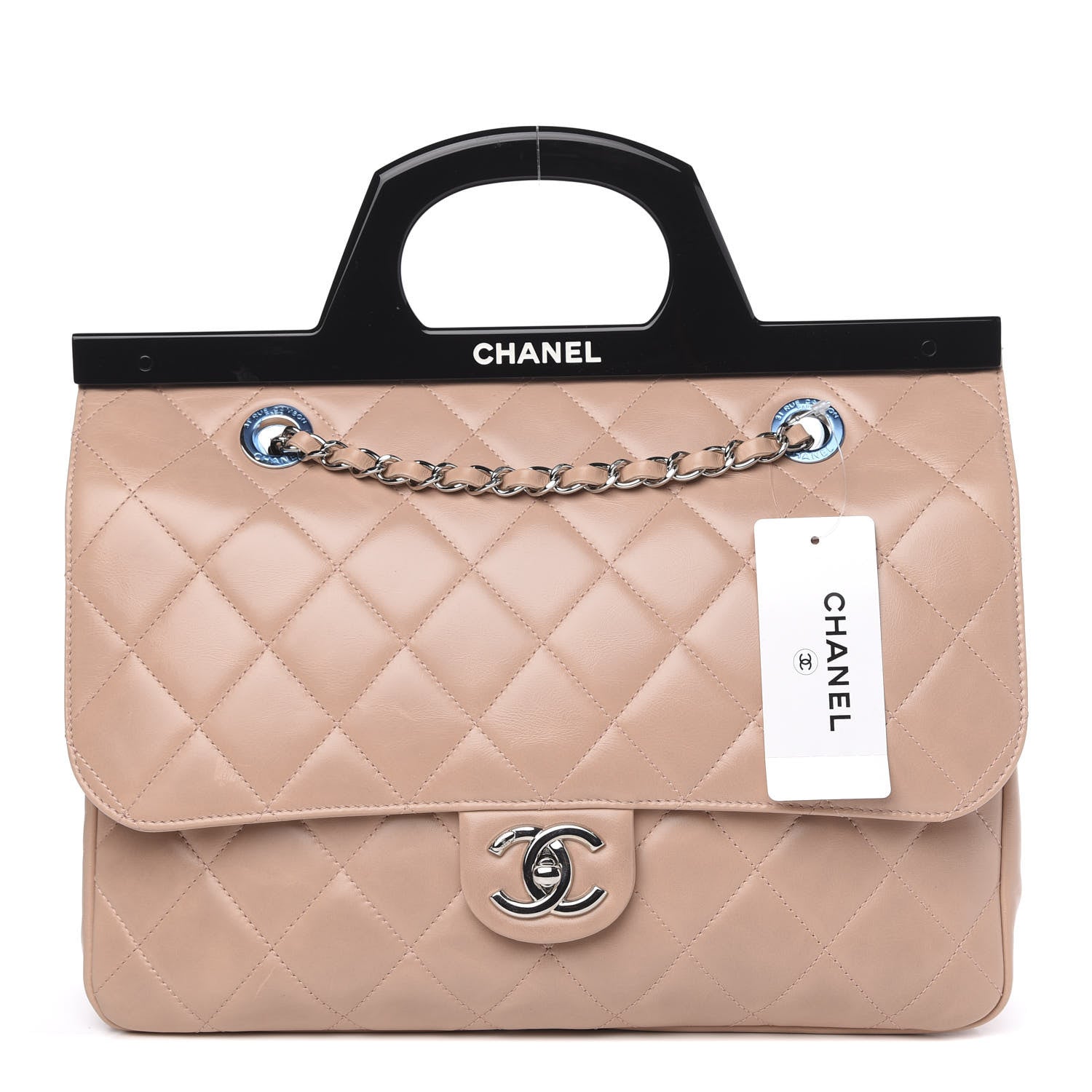 Chanel Glazed Calfskin Quilted Small CC Delivery Tote Light Pink 1 of 12