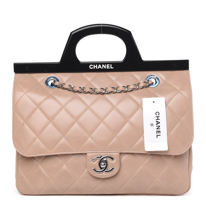 Chanel Glazed Calfskin Quilted Small CC Delivery Tote Light Pink 1 of 12