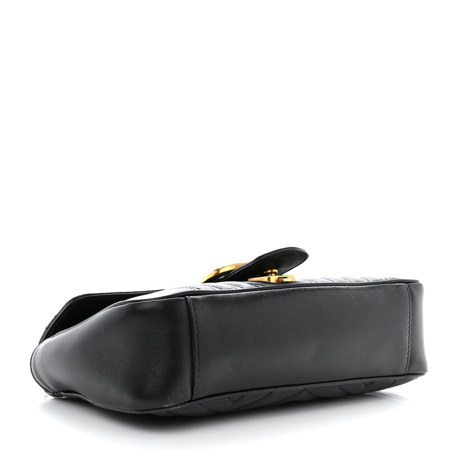 Gucci Calfskin Matelasse Small GG Marmont Shoulder Bag Black 4 of 11