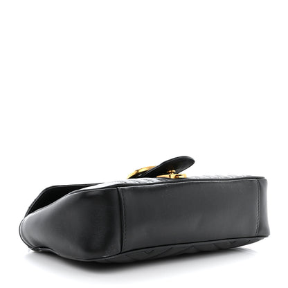Gucci Calfskin Matelasse Small GG Marmont Shoulder Bag Black 4 of 11