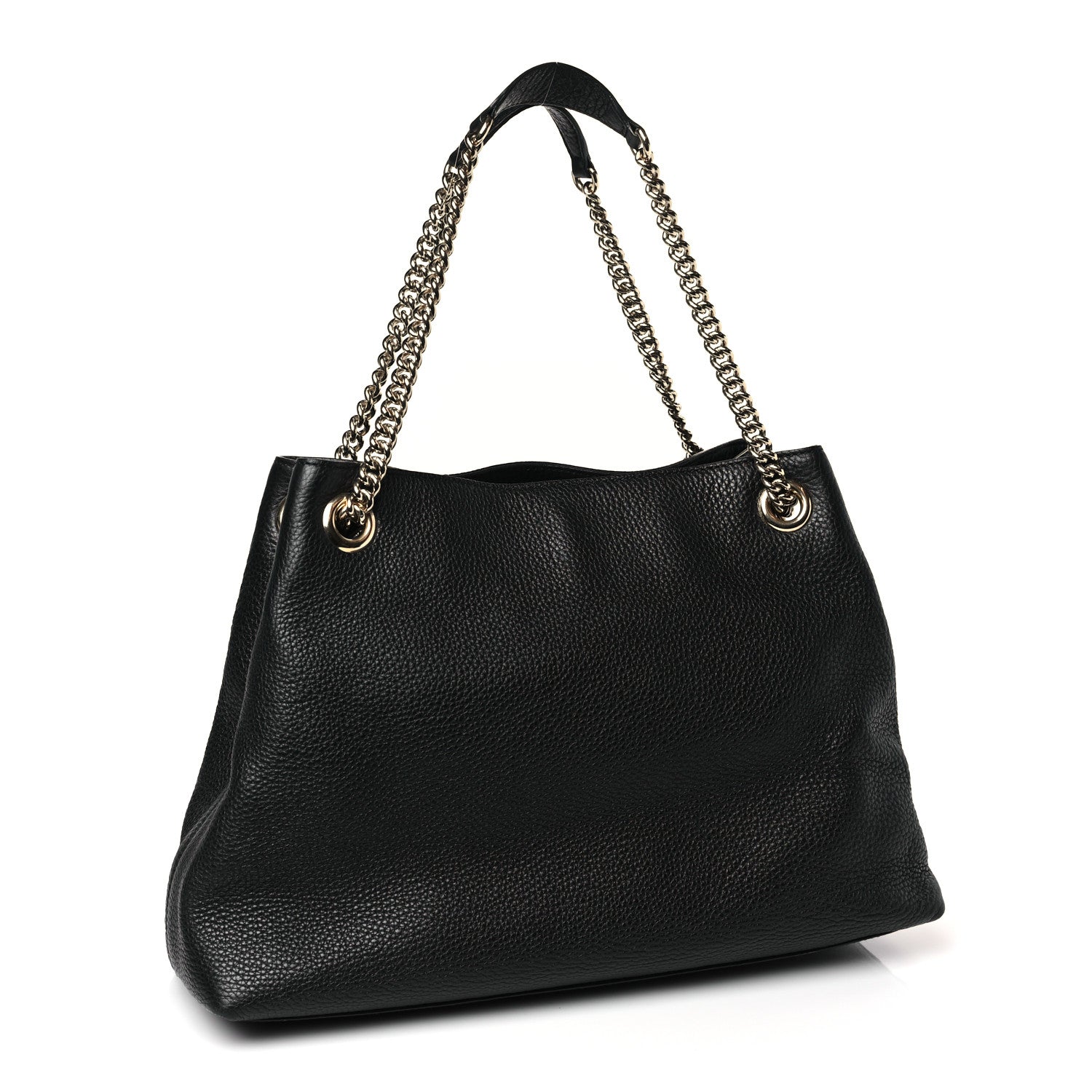 Gucci Pebbled Calfskin Medium Soho Chain Shoulder Bag Black 3 of 9