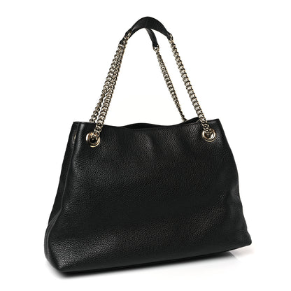 Gucci Pebbled Calfskin Medium Soho Chain Shoulder Bag Black 3 of 9