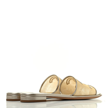 Chanel Glitter Mesh Patent Calfskin CC Sandal Mule 38.5 Gold 4 of 7