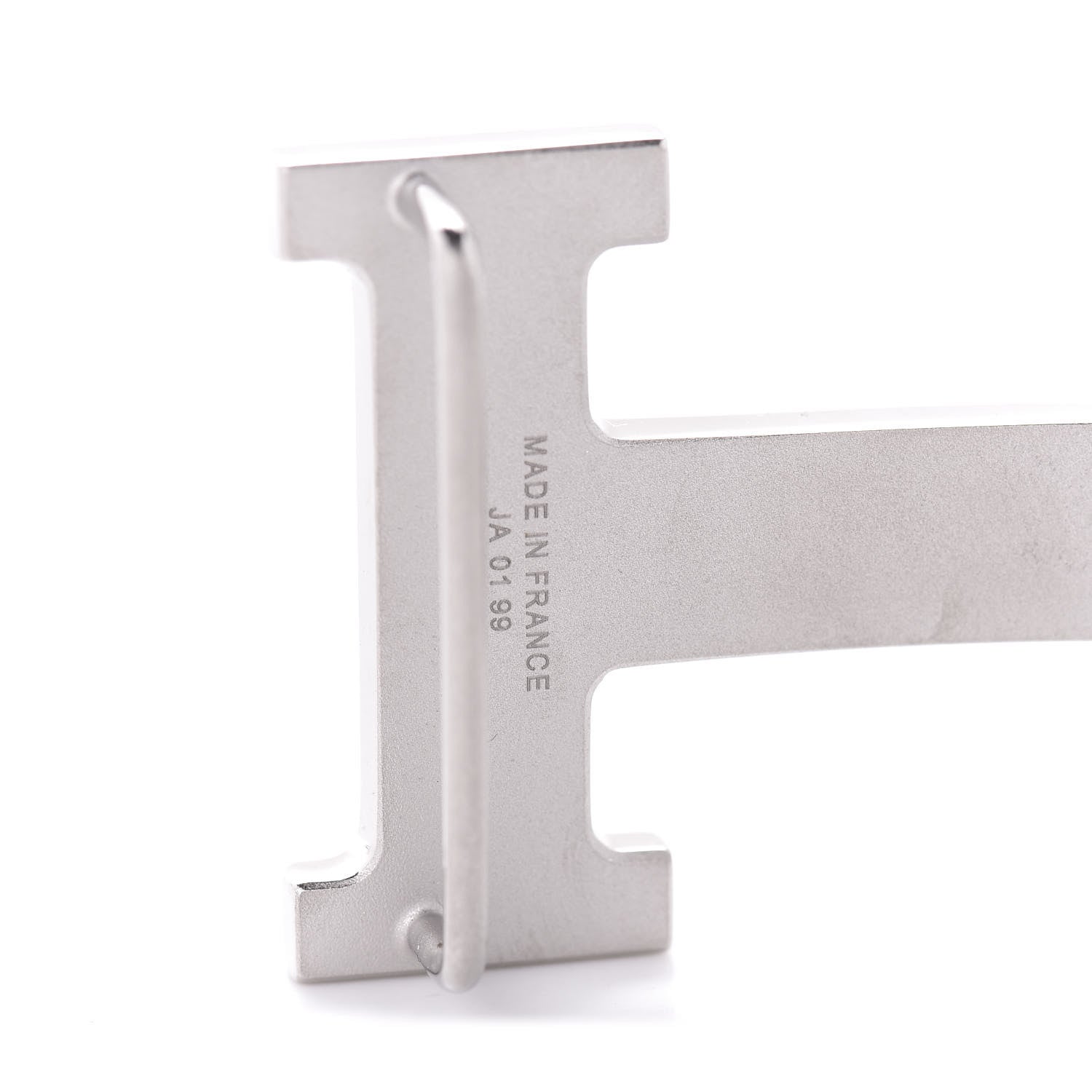 Hermes Palladium Strie 32mm H Belt Buckle 3 of 4