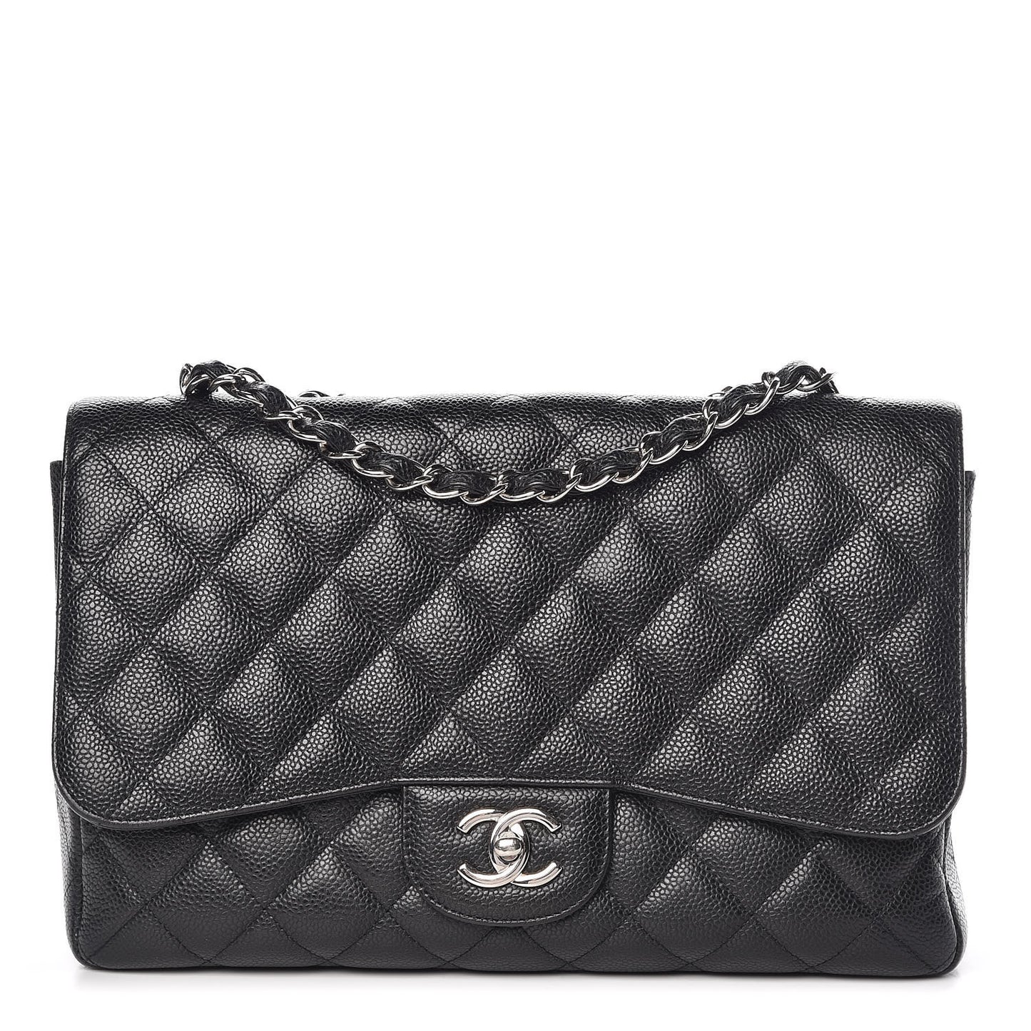 Caviar Quilted Jumbo Single Flap Black