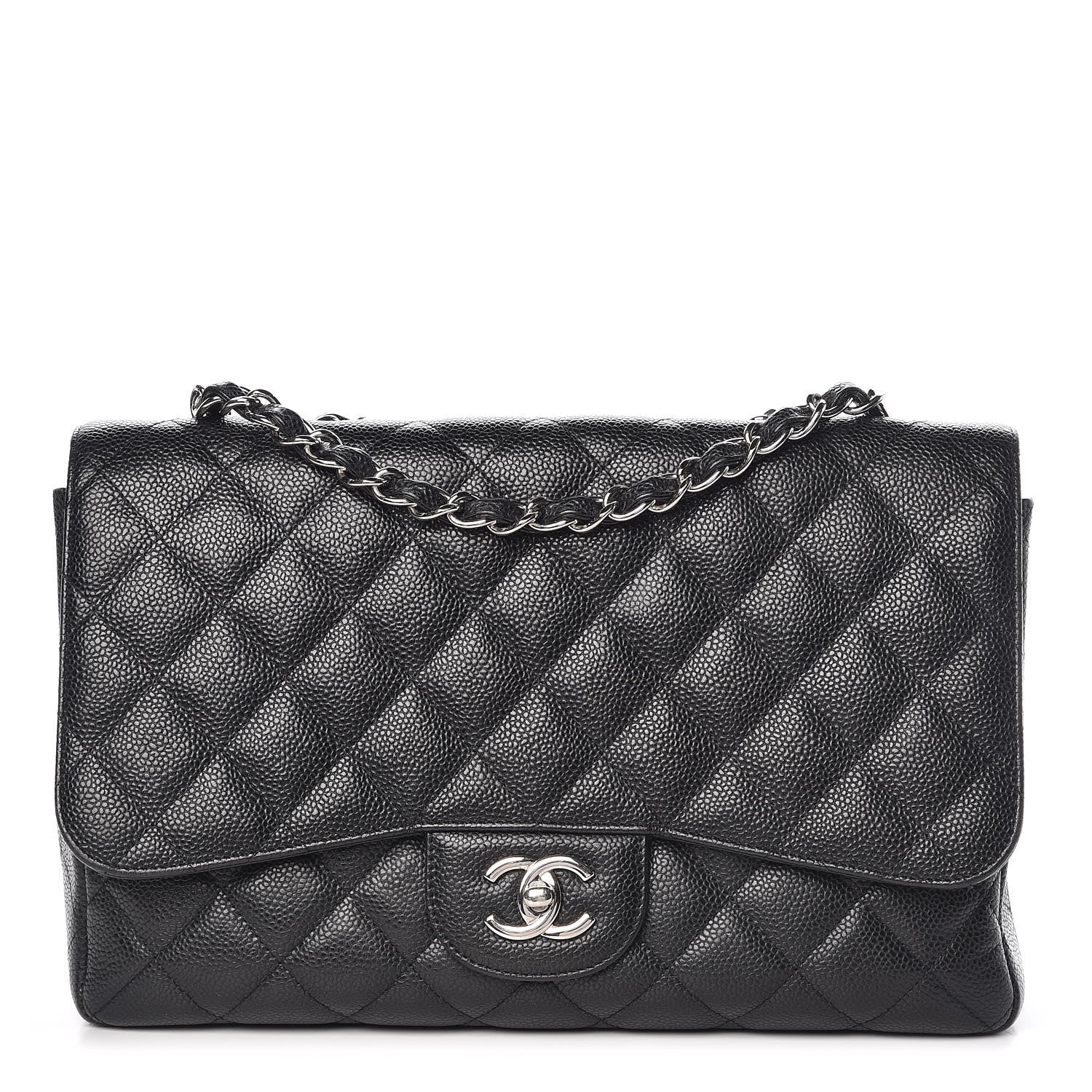 Chanel Caviar Quilted Jumbo Single Flap Black 1 of 9