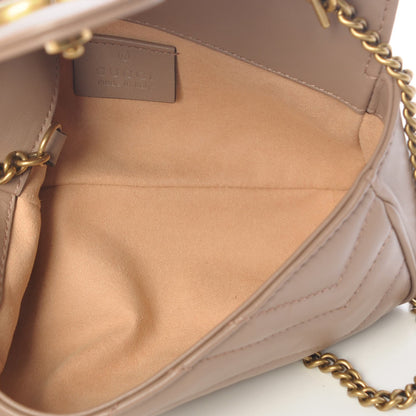Gucci Calfskin Matelasse Super Mini GG Marmont Shoulder Bag Porcelain Rose 5 of 8