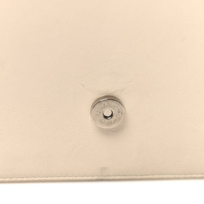 Saint Laurent Calfskin Bead Embellished Kate Monogram Tassel Chain Wallet White 14 of 15