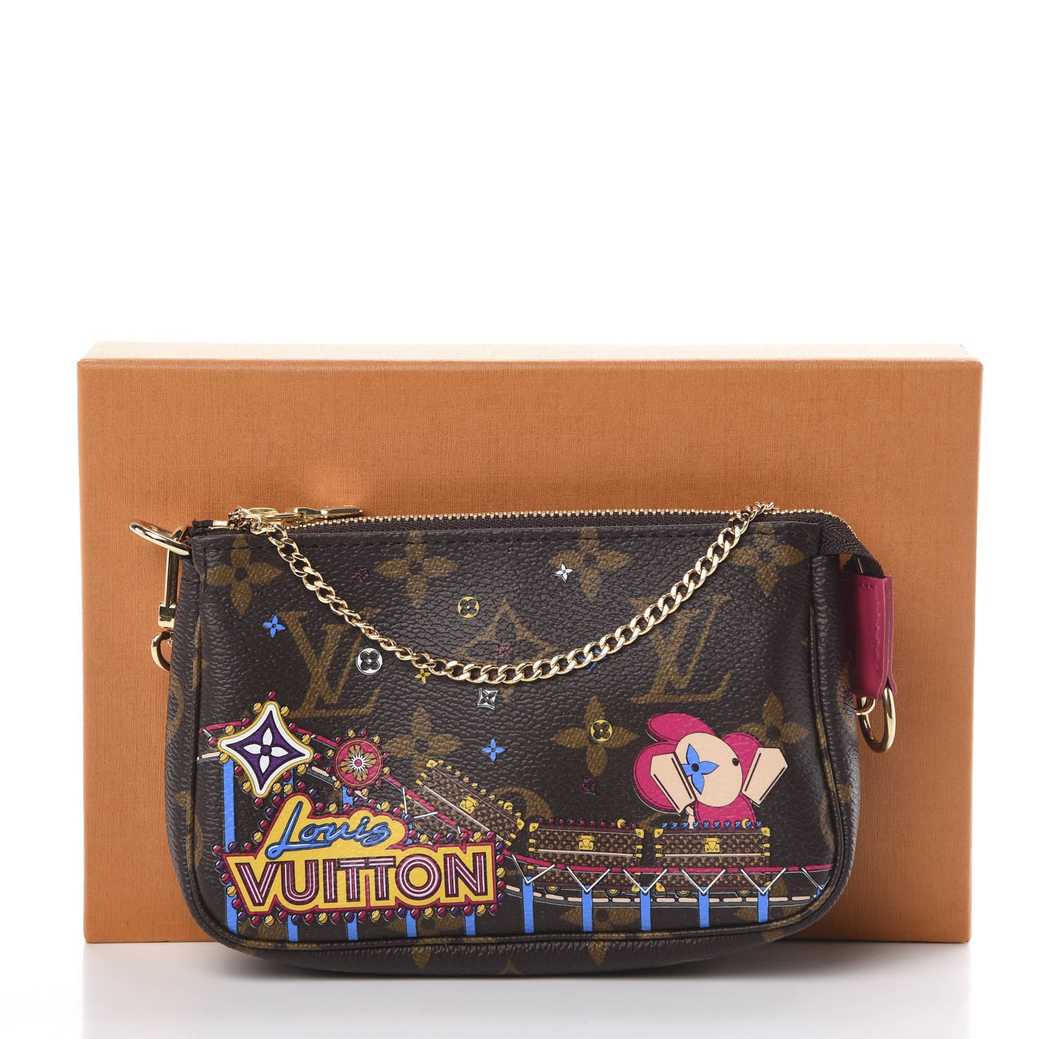 Louis Vuitton Monogram 2020 Christmas Animation Roller Coaster Mini Pochette Accessories Pivoine 7 of 7