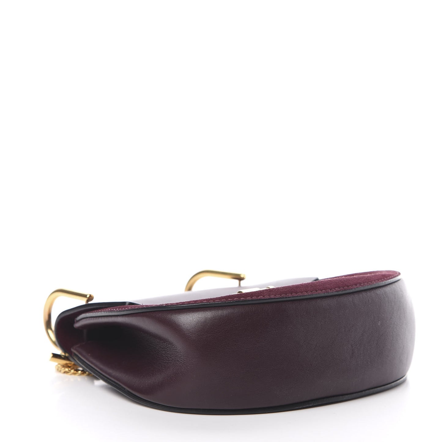 Suede Smooth Calfskin Mini Drew Shoulder Bag Dark Purple
