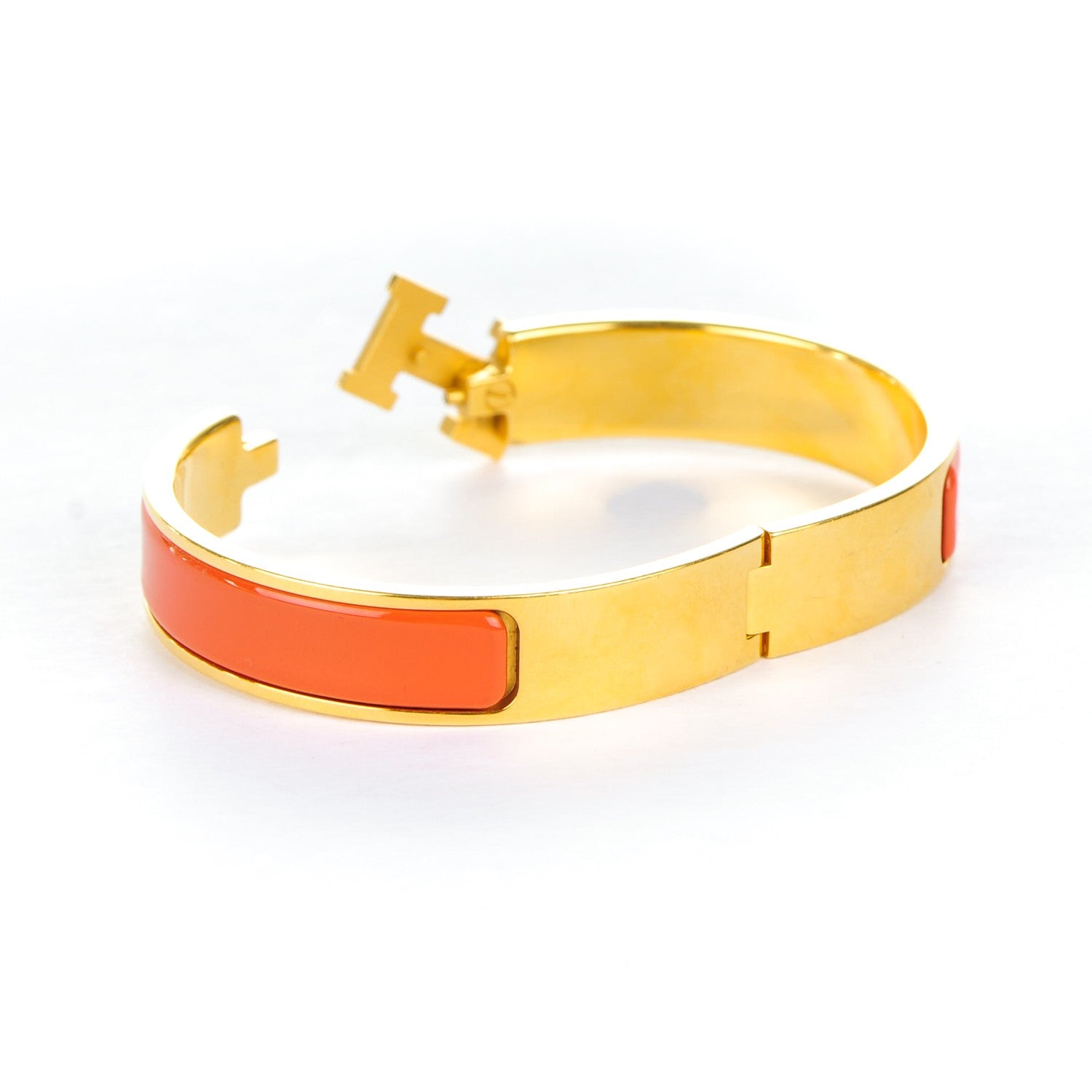 Hermes Enamel Narrow Clic Clac H Bracelet PM Orange 3 of 6