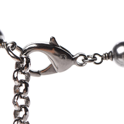 Chanel Crystal Pearl Beaded CC Long Necklace Grey 4 of 9