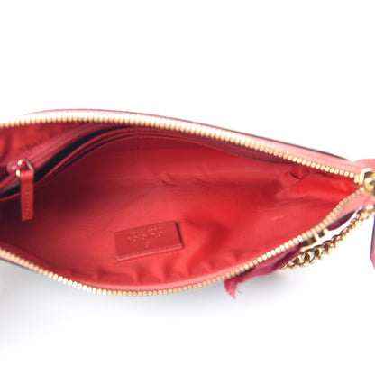 Gucci GG Supreme Monogram Embroidered Face Chain Wrist Wallet Pink 5 of 10