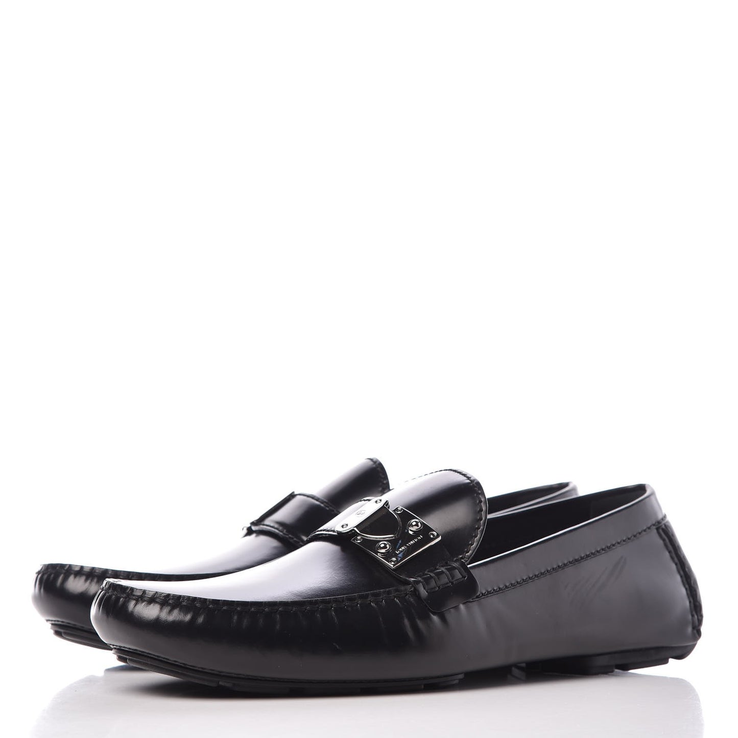 Calfskin Racetrack Moccasin Loafers 10.5 Black