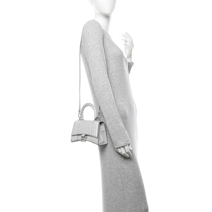 Balenciaga Glitter Fabric Hourglass Top Handle Bag XS Grey 2 of 13