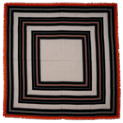 Hermes Cashmere Silk Missing Horse Fringed Scarf 100 2 of 5
